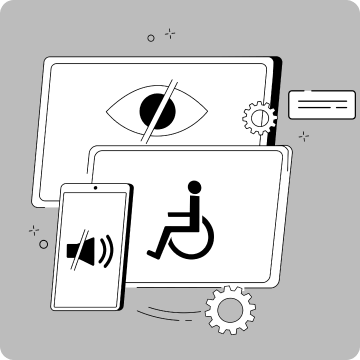 Ilustração de ícones de acessibilidade.