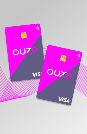 Two Ouze credit cards.