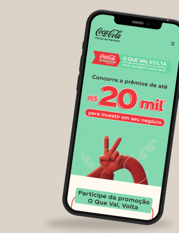 A imagem mostra um smartphone exibindo a tela da promoção.