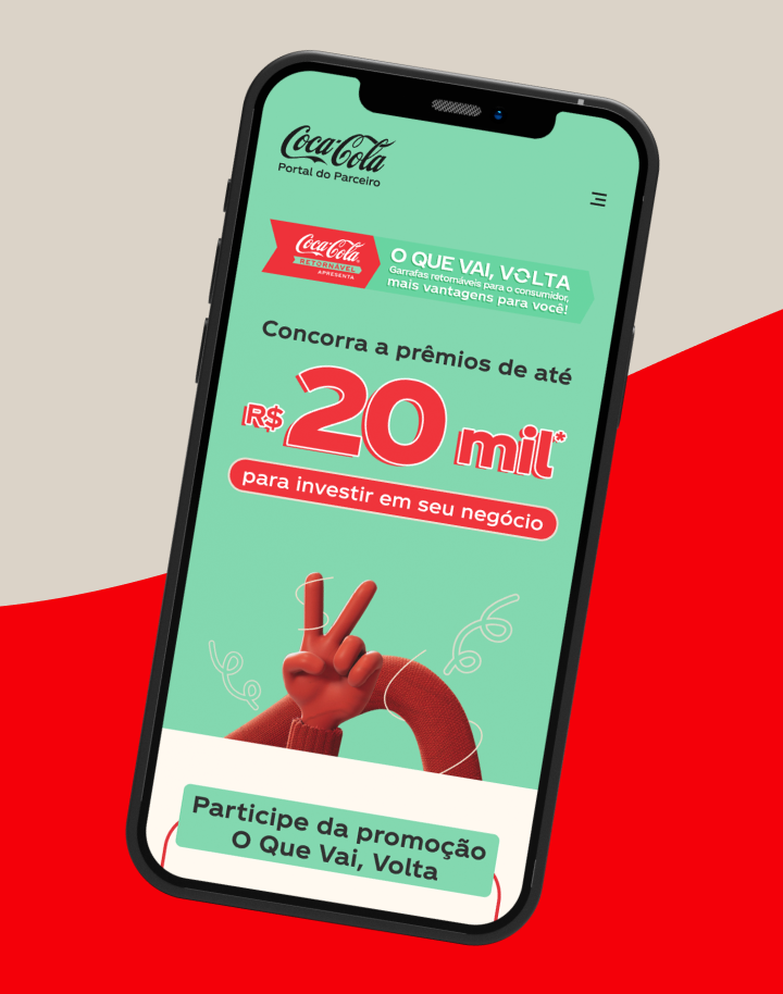 Na tela de um smartphone, a divulgação da promoção 