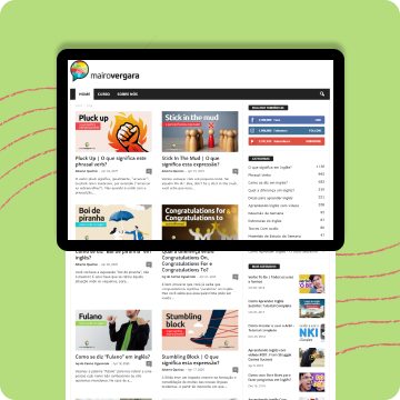 A tela de um tablet exibe o blog de Mairo Vergara.