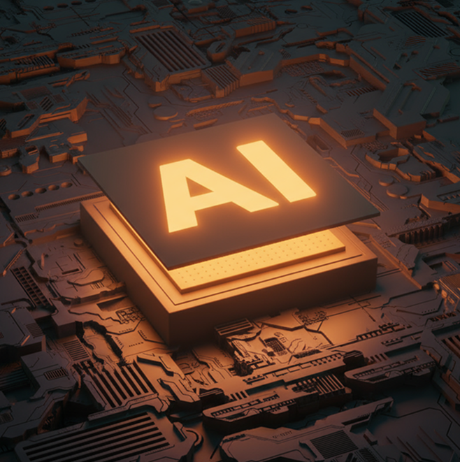 Chip de computador ou processador com as letras